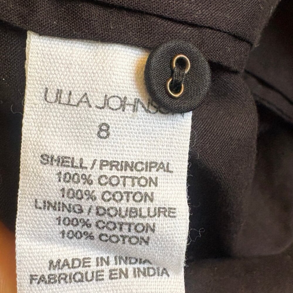 Ulla Johnson Twyla Dress in noir black size 8 one shoulder cotton eyelet midi 6 - Picture 11 of 11